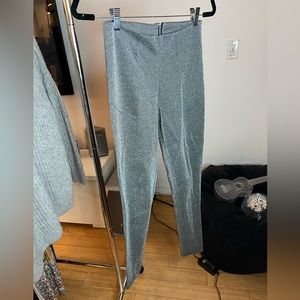 H&M “Divided” sparkly Silver Leggings / pant with back zipper